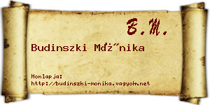 Budinszki Mónika névjegykártya